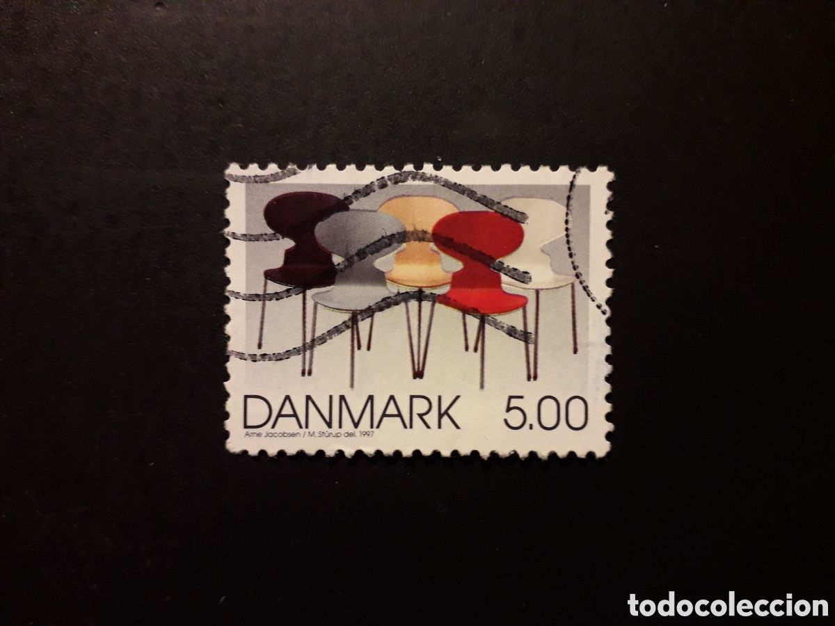 Sellos: DINAMARCA YVERT 1171 SELLO SUELTO USADO 1997 DISE&Ntilde;O DAN&Eacute;S, SILLAS, PEDIDO M&Iacute;NIMO 3&euro;
