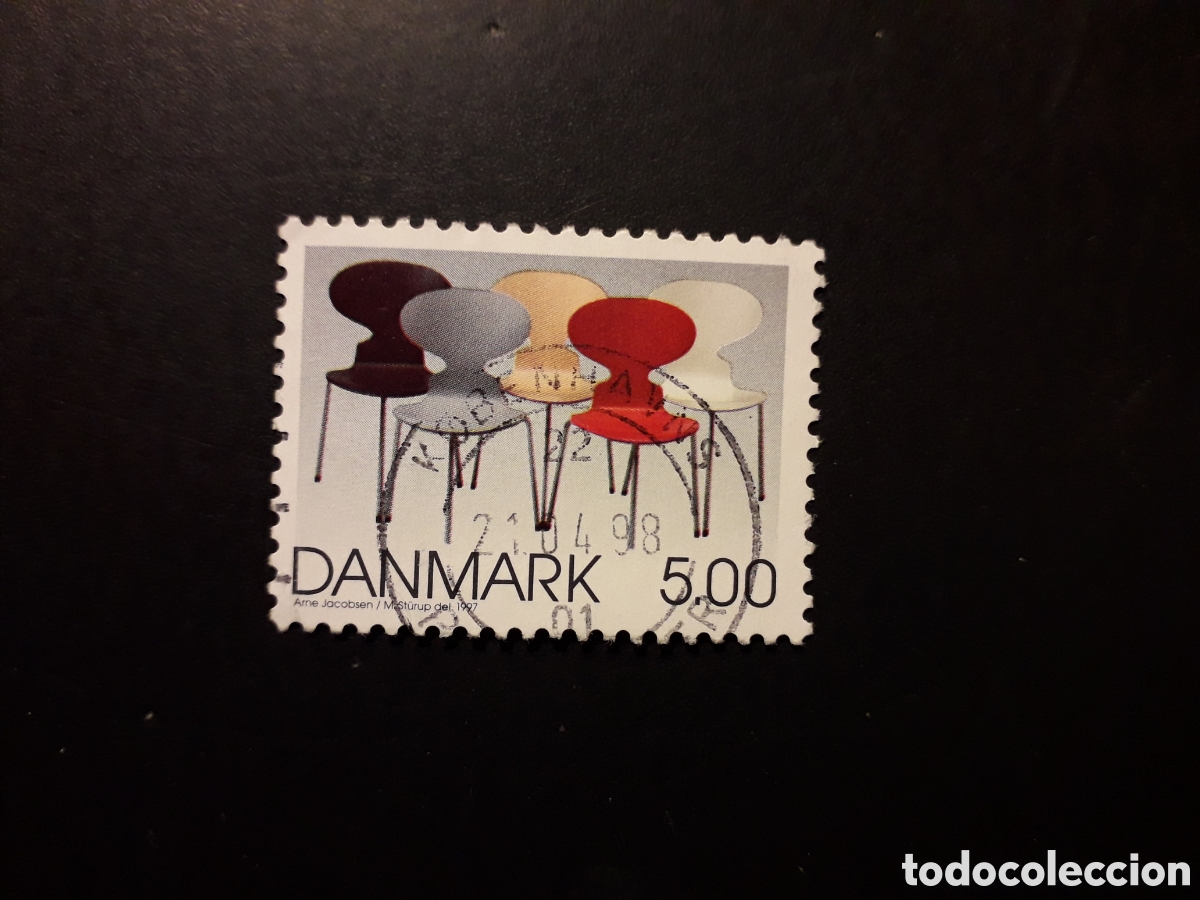 Sellos: DINAMARCA YVERT 1171 SELLO SUELTO USADO 1997 DISE&Ntilde;O DAN&Eacute;S, SILLAS, PEDIDO M&Iacute;NIMO 3&euro;