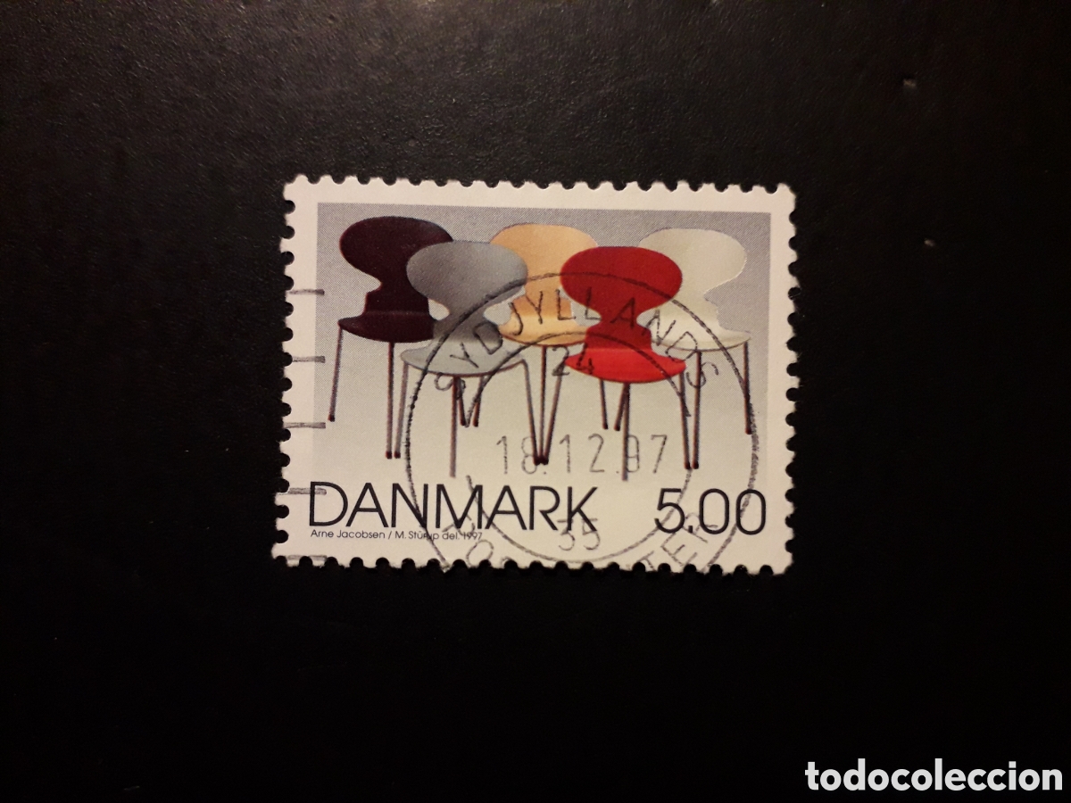 Sellos: DINAMARCA YVERT 1171 SELLO SUELTO USADO 1997 DISE&Ntilde;O DAN&Eacute;S, SILLAS, PEDIDO M&Iacute;NIMO 3&euro;