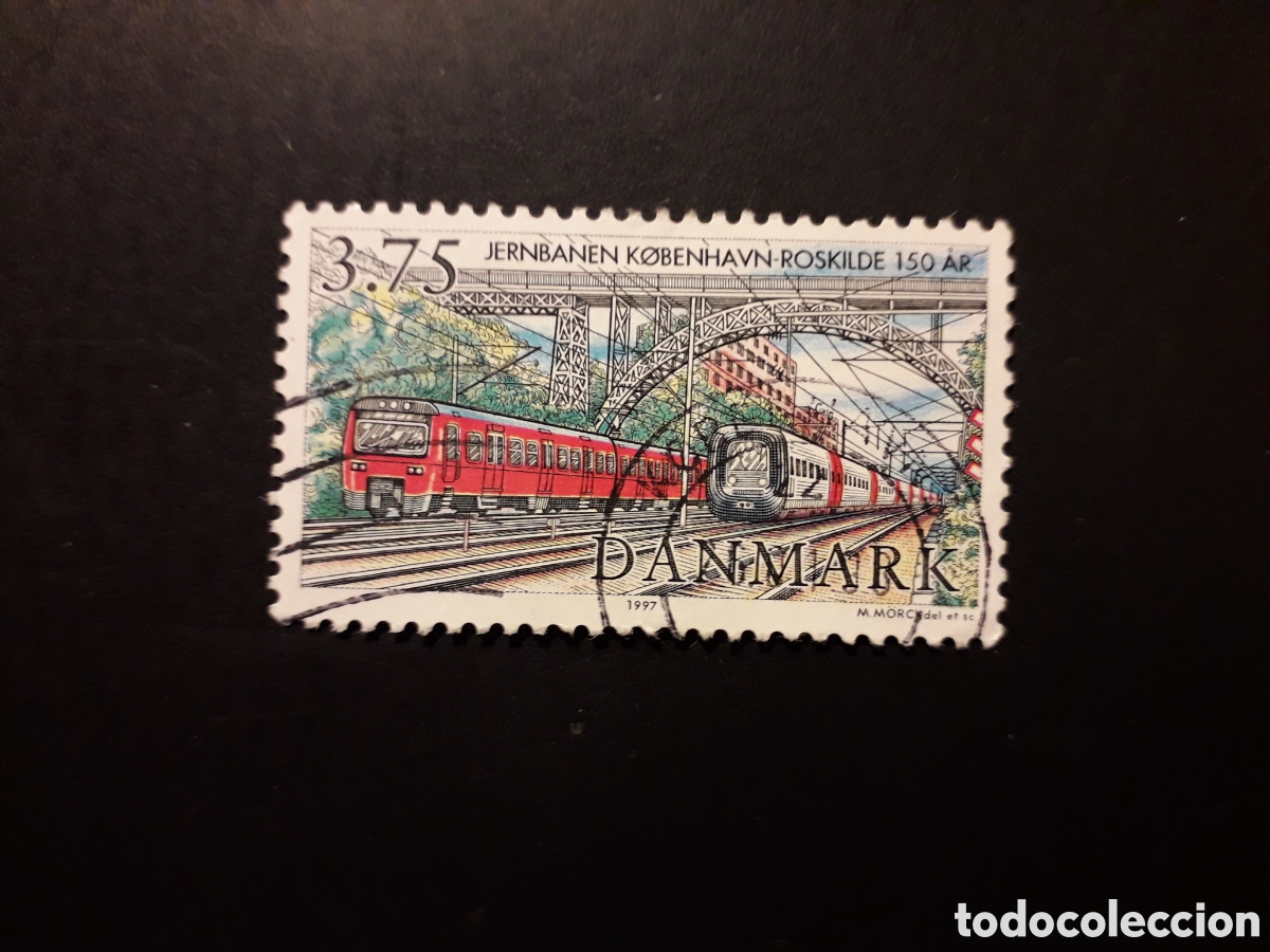 Sellos: DINAMARCA YVERT 1158 SELLO SUELTO USADO 1997 TRENES, PUENTES PEDIDO M&Iacute;NIMO 3&euro;
