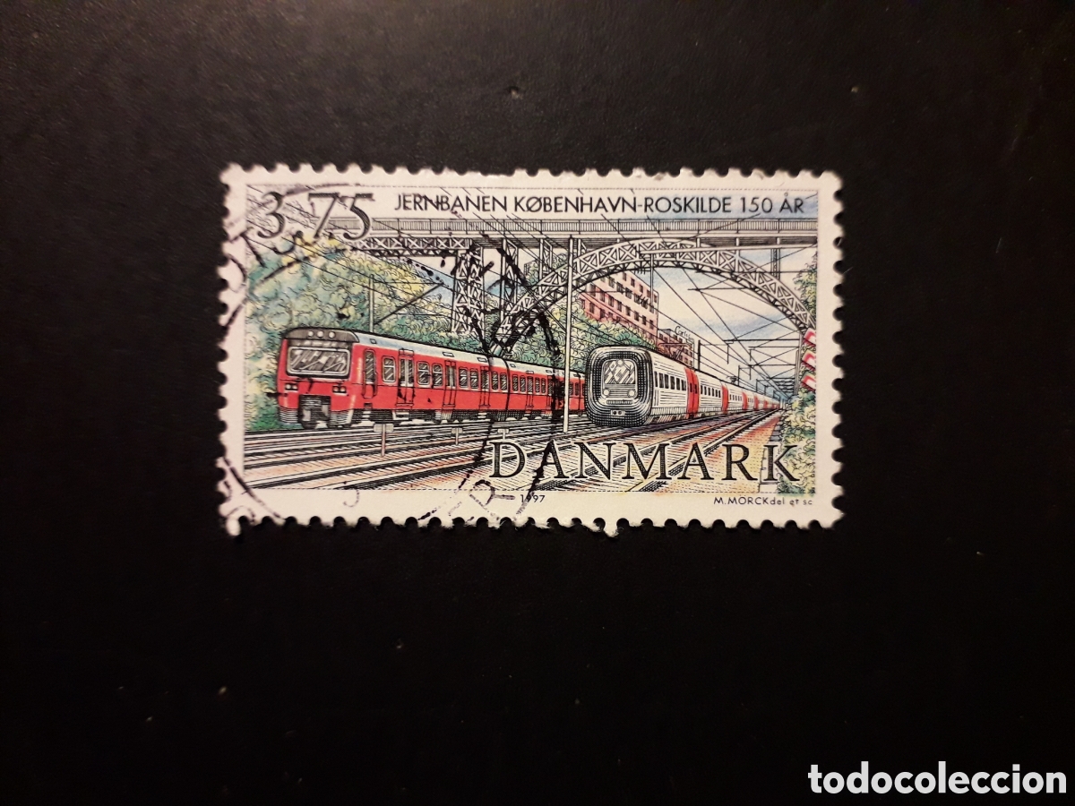 Sellos: DINAMARCA YVERT 1158 SELLO SUELTO USADO 1997 TRENES, PUENTES PEDIDO M&Iacute;NIMO 3&euro;