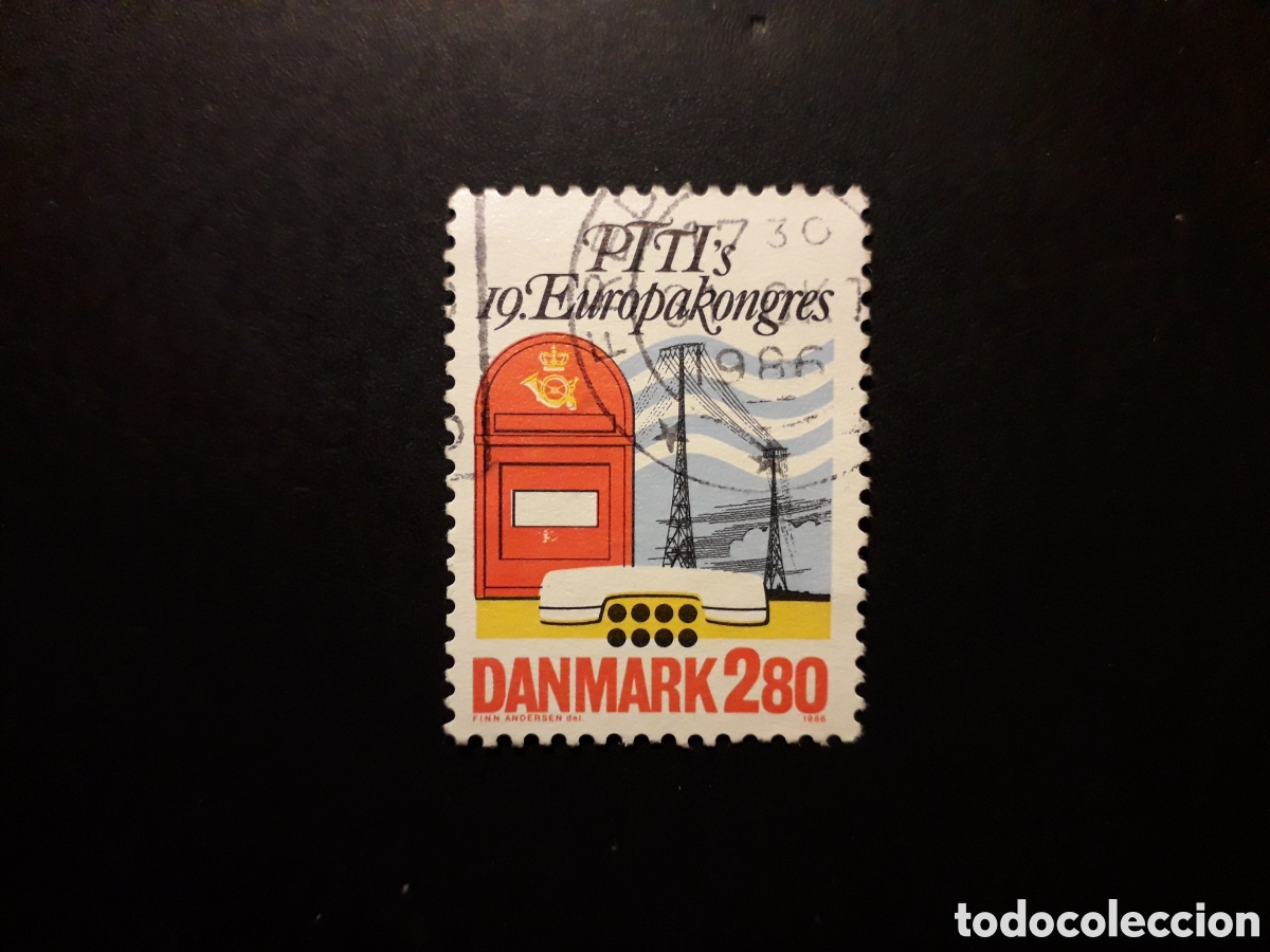 Sellos: DINAMARCA YVERT 874 SERIE COMPLETA USADA 1986 BUZ&Oacute;N Y L&Iacute;NEAS DE TEL&Eacute;FONO PEDIDO M&Iacute;NIMO 3&euro;