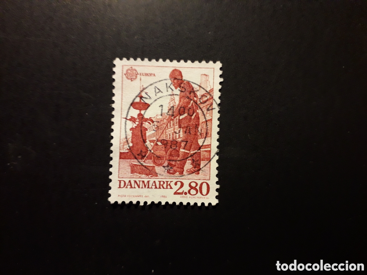 Sellos: DINAMARCA YVERT 881 SELLO SUELTO USADO 1986 EUROPA CEPT PEDIDO M&Iacute;NIMO 3&euro;