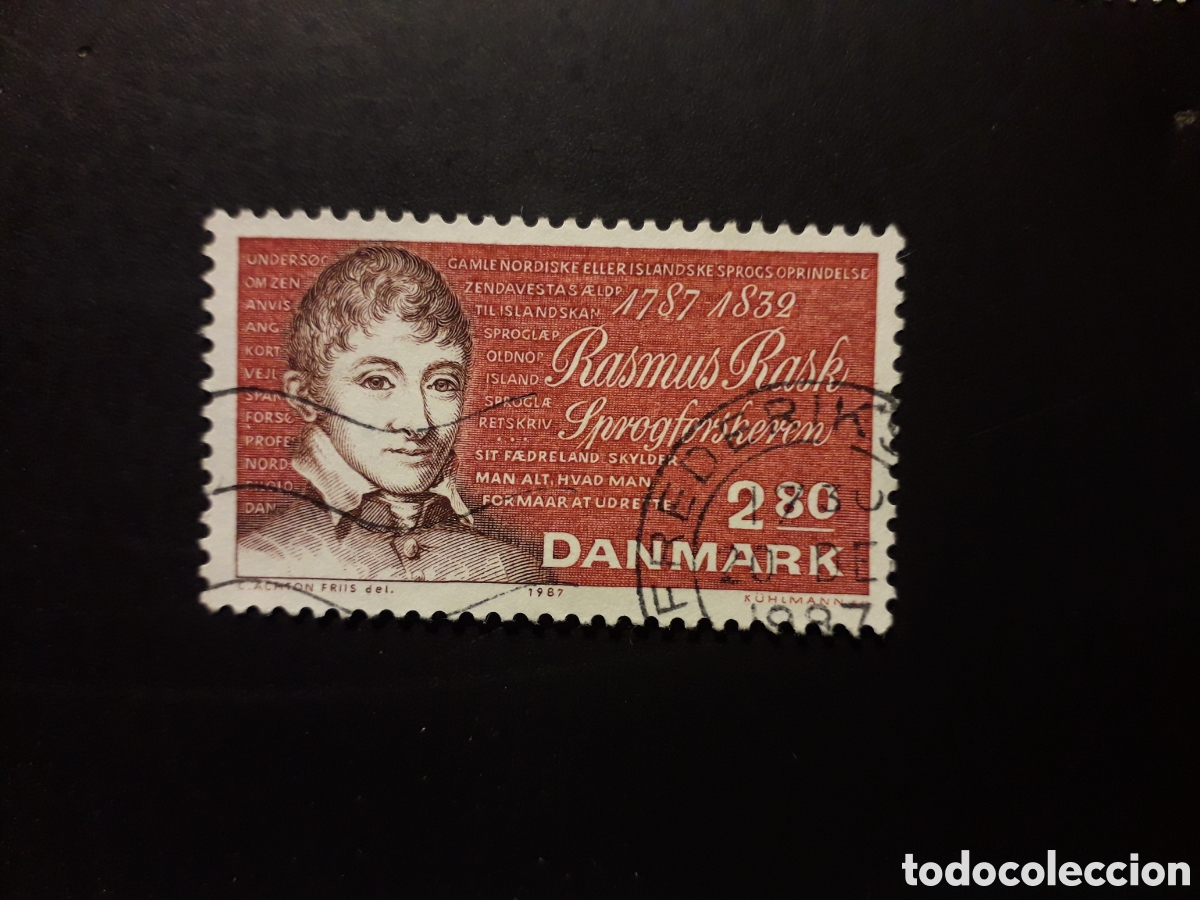 Sellos: DINAMARCA YVERT 906 SERIE COMPLETA 1987 RASMUS RASK, LING&Uuml;ISTA PEDIDO M&Iacute;NIMO 3&euro;