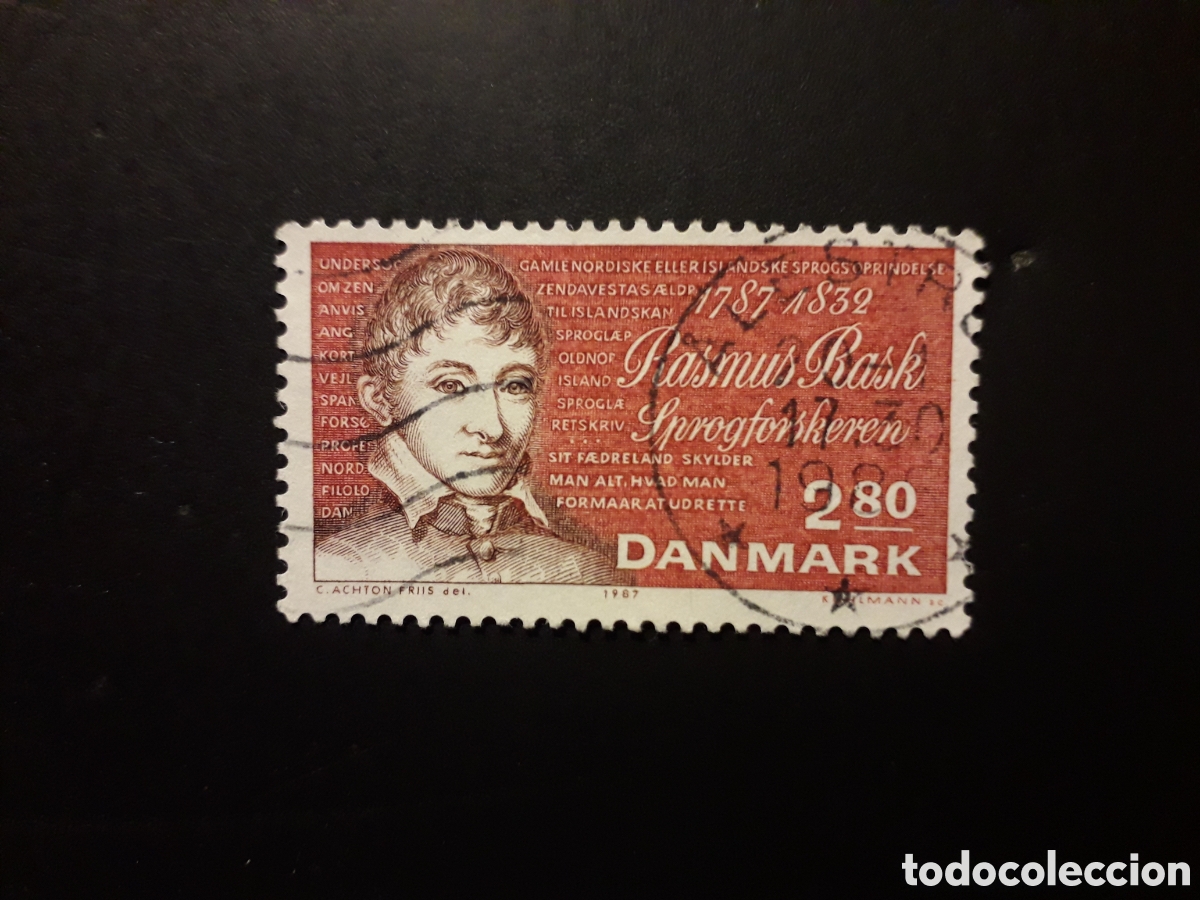 Sellos: DINAMARCA YVERT 906 SERIE COMPLETA 1987 RASMUS RASK, LING&Uuml;ISTA PEDIDO M&Iacute;NIMO 3&euro;