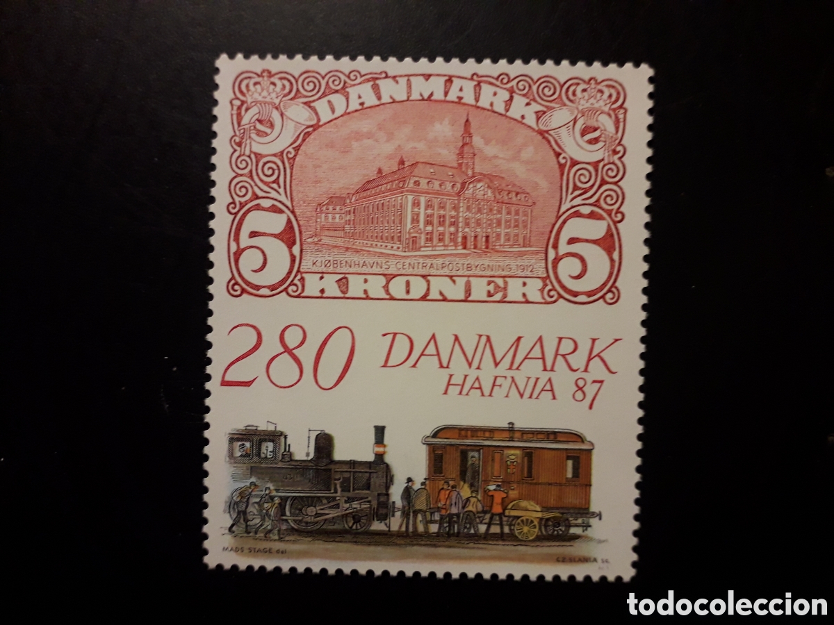 Sellos: DINAMARCA YVERT 903 SERIE COMPLETA NUEVA *** 1987 TRENES, HAFNIA 87 PEDIDO M&Iacute;NIMO 3&euro;