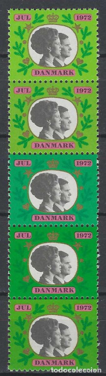 Sellos: DINAMARCA 1972 - VI&Ntilde;ETAS DE NAVIDAD, REINA MARGARITA II Y PR&Iacute;NCIPE HENRY - MNH**