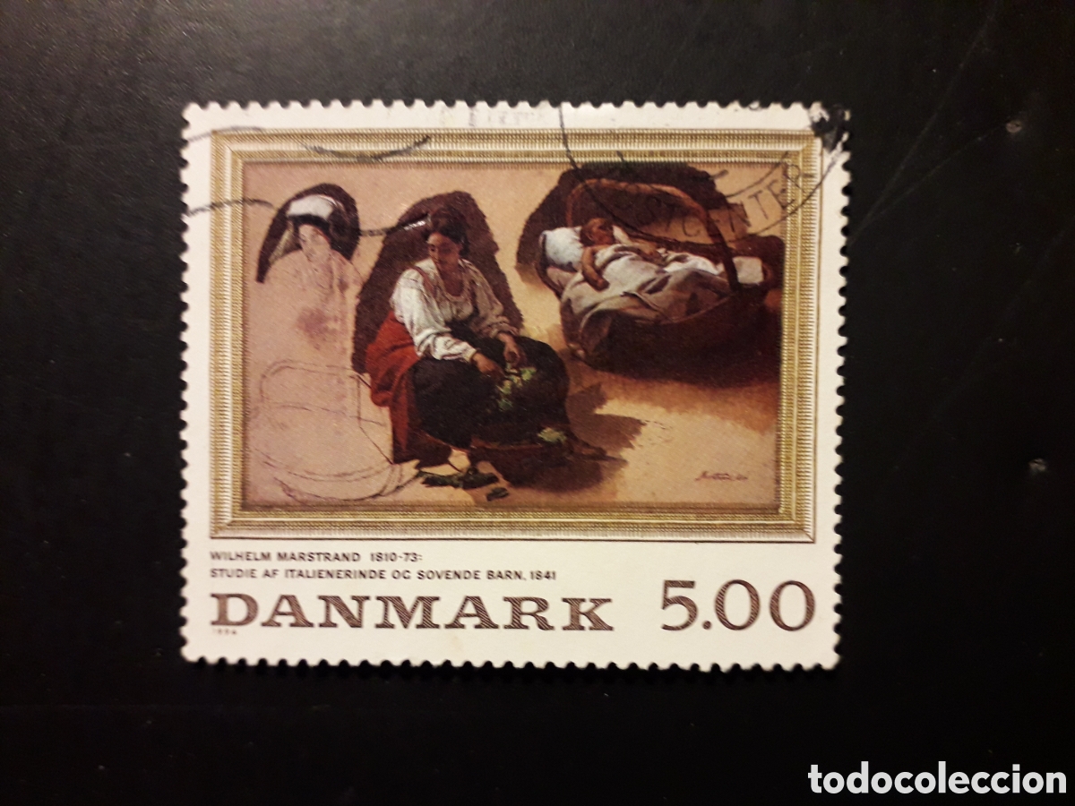Sellos: DINAMARCA YVERT 1095 SELLO SUELTO USADO 1994 PINTURAS PEDIDO M&Iacute;NIMO 3&euro;