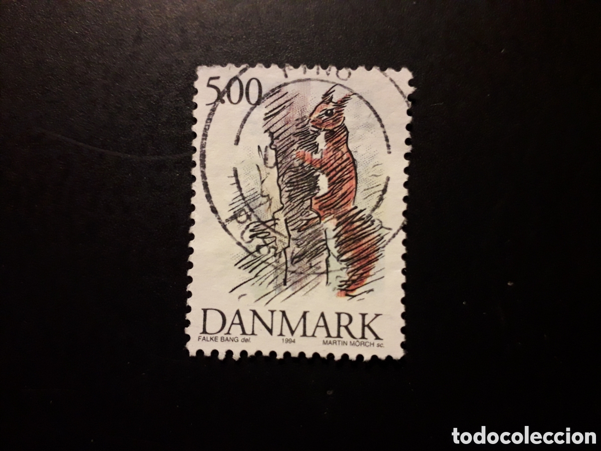 Sellos: DINAMARCA YVERT 1091 SELLO SUELTO USADO 1994 FAUNA, ARDILLA PEDIDO M&Iacute;NIMO 3&euro;