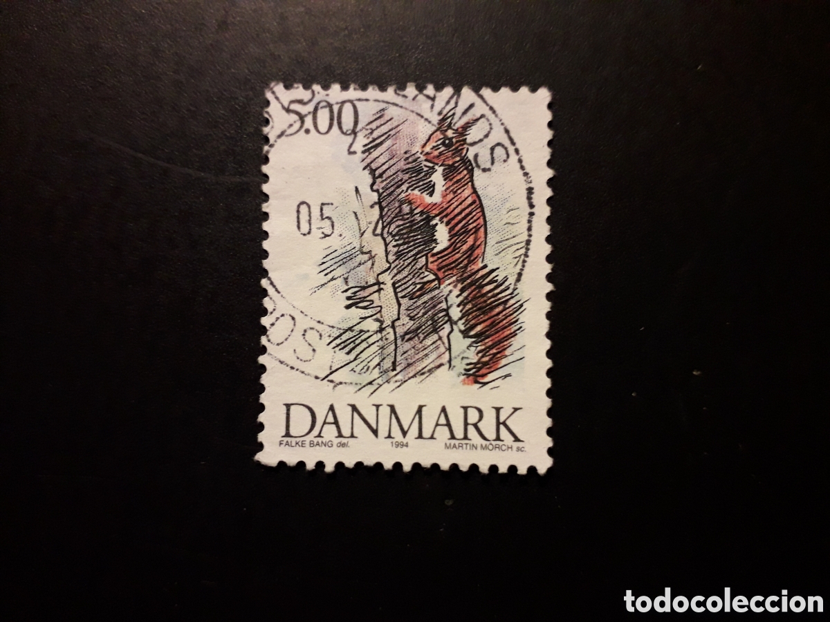 Sellos: DINAMARCA YVERT 1091 SELLO SUELTO USADO 1994 FAUNA, ARDILLA PEDIDO M&Iacute;NIMO 3&euro;