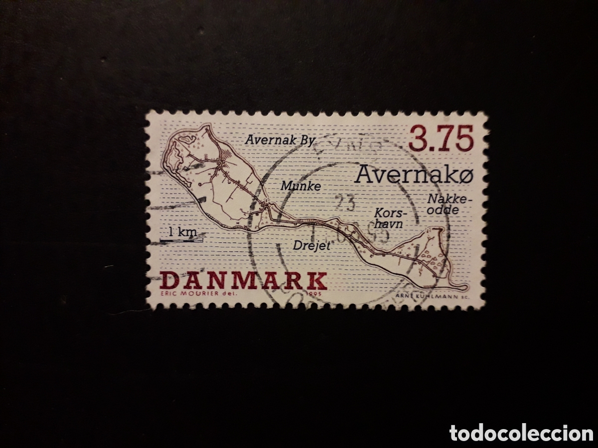 Sellos: DINAMARCA YVERT 1099 SELLO SUELTO USADO 1995 ISLAS DANESAS, MAPAS PEDIDO M&Iacute;NIMO 3&euro;