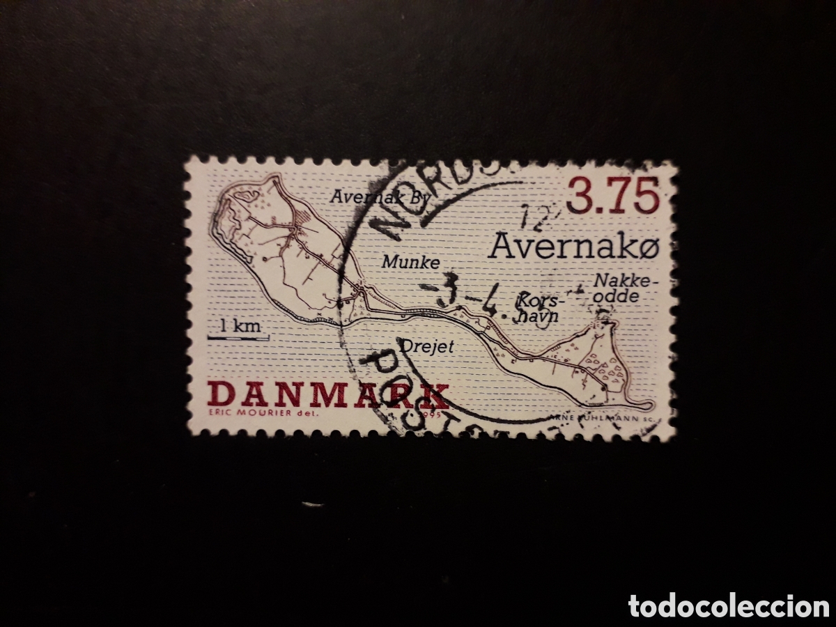 Sellos: DINAMARCA YVERT 1099 SELLO SUELTO USADO 1995 ISLAS DANESAS, MAPAS PEDIDO M&Iacute;NIMO 3&euro;