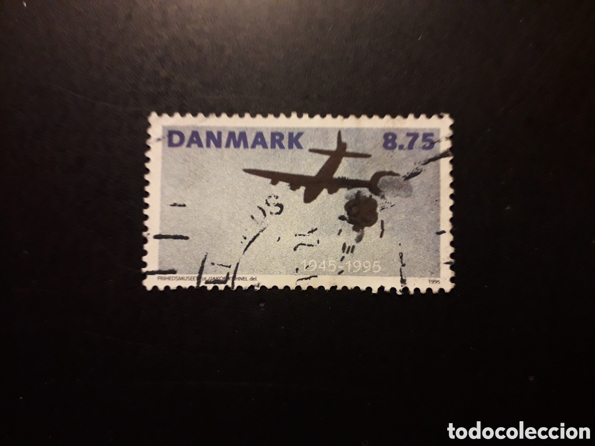 Sellos: DINAMARCA YVERT 1105 SELLO SUELTO USADO 1995 FIN SEGUNDA GUERRA MUNDIAL, AVIONES PEDIDO M&Iacute;NIMO 3&euro;