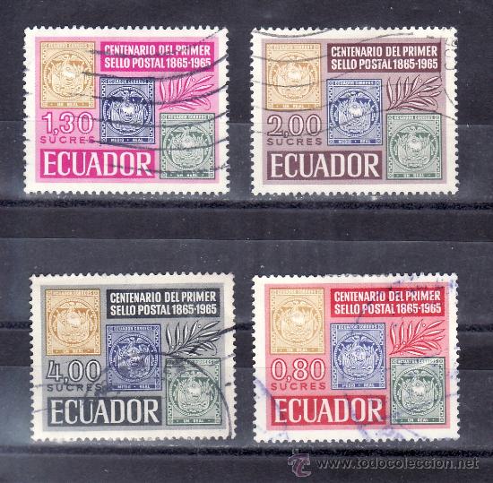 Sellos: ecuador  744/7 usada, centenario del sello, - Foto 1