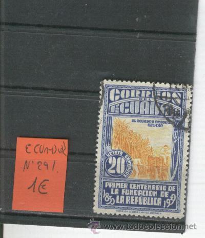 Sellos: SELLOS. ECUADOR. NUMERO 291. - Foto 1