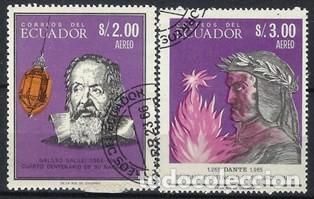 ECUADOR 1966 - ANIVERSARIOS, GALILEO GALILEY Y DANTE, AÉREOS, S.COMPLETA - USADOS (Sellos - Extranjero - América - Ecuador)