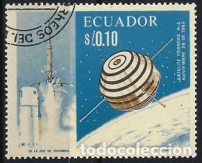 Sellos: ECUADOR 1966 - COLABORACIÓN ESPACIAL FRANCO-ESTADOUNIDENSE - USADOS - Foto 1 - 300438243