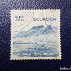 Sellos: ECUADOR, 1955, LAGO DE SAN PABLO, YVERT 286 AEREO. Lote 310447318
