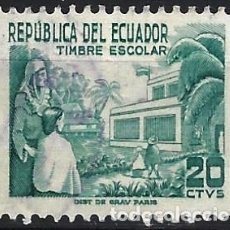 Sellos: ECUADOR 1952 - SELLO DE IMPUESTOS, EDUCACIÓN - USADO. Lote 310507563
