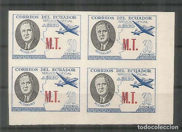 Sellos: ECUADOR SIN DENTAR IMPERFORATE ROOSEVELT SOBRECARGA MT - Foto 1