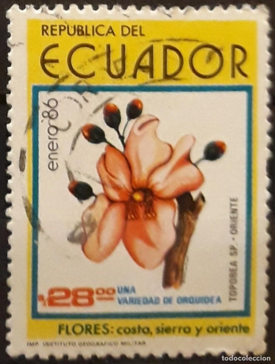 Sellos: ECUADOR 1986 Flores. USADO. - Foto 1