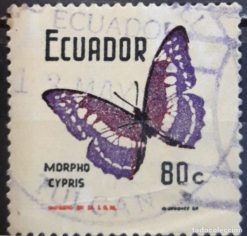 Sellos: ECUADOR 1970 Mariposas. USADO. - Foto 1
