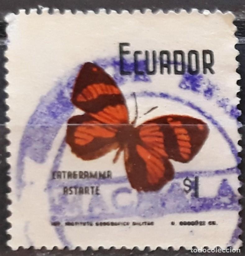 Sellos: ECUADOR 1970 Mariposas. USADO. - Foto 1