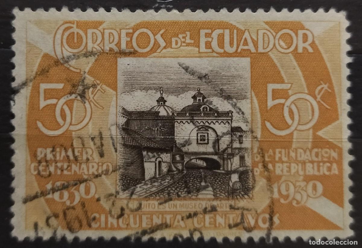 Sellos: ECUADOR 1930 I Centenario de la rep&uacute;blica. USADO. - Foto 1