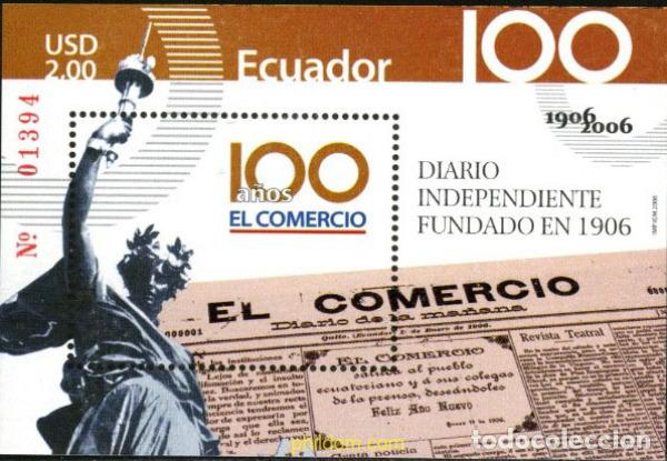 Sellos: 191947 MNH ECUADOR 2006 CENTENARIO DEL DIARIO EL COMERCIO - Foto 1