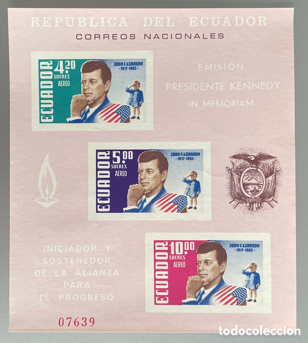 Sellos: Ecuador. Kennedy. 1964 - Foto 1