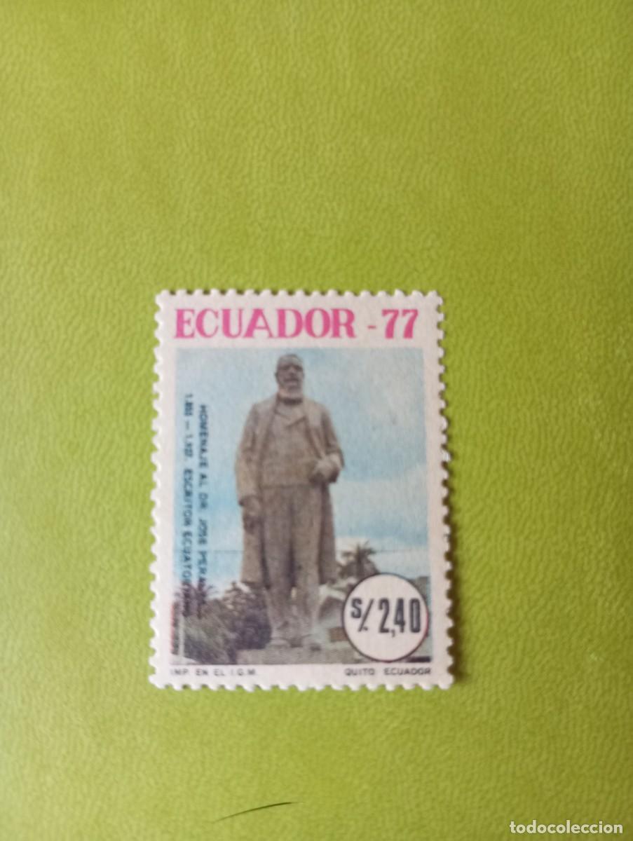 Sellos: ECUADOR, 1977 ESCRITOR JOSE PERALTA - Foto 1