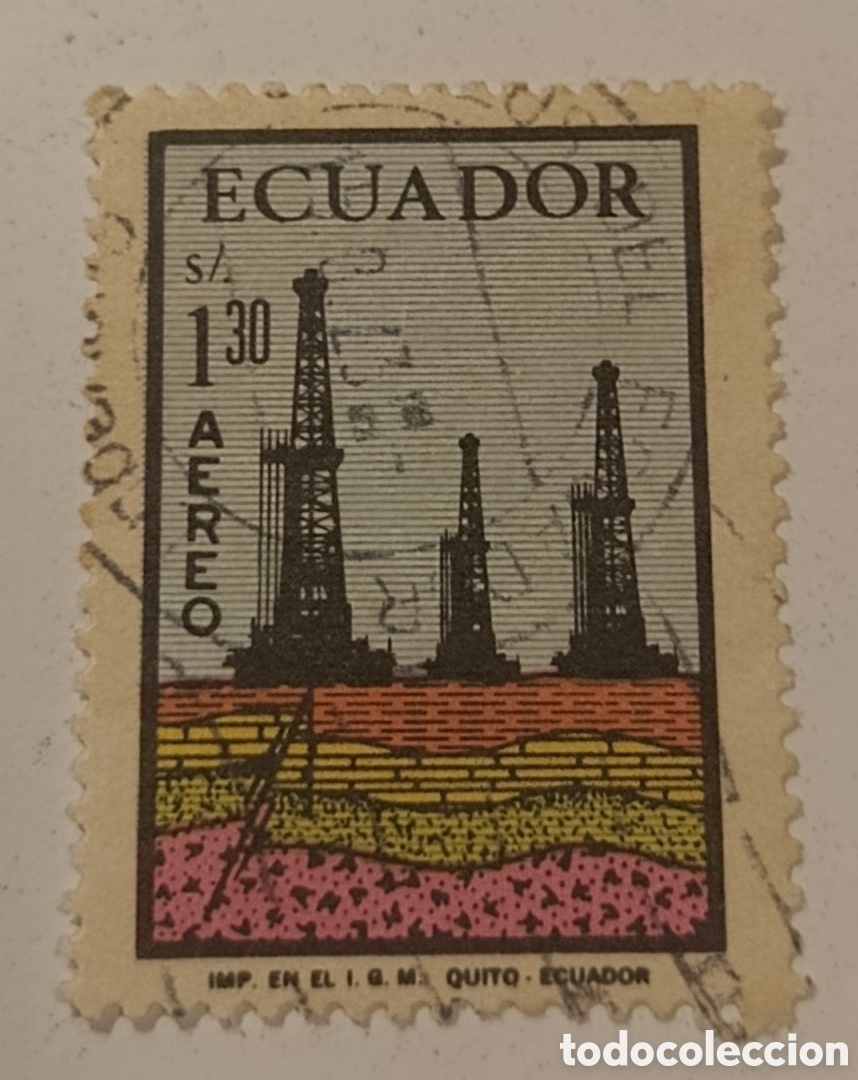 Sellos: ECUADOR sello a&eacute;reo 1,30 - Foto 1