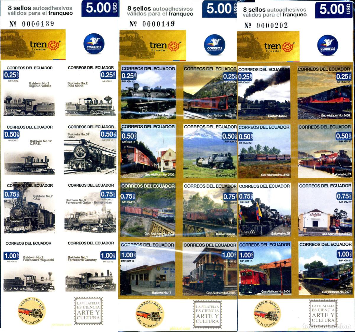 Sellos: 292836 MNH ECUADOR 2012 TRENES - Foto 1