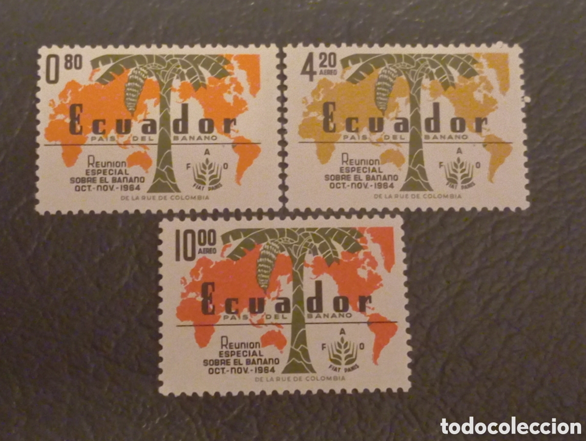 Sellos: Ecuador 1964 - Banano FAO - Mi 1148/51 - Yvert 720/21+A428/29 - MNH