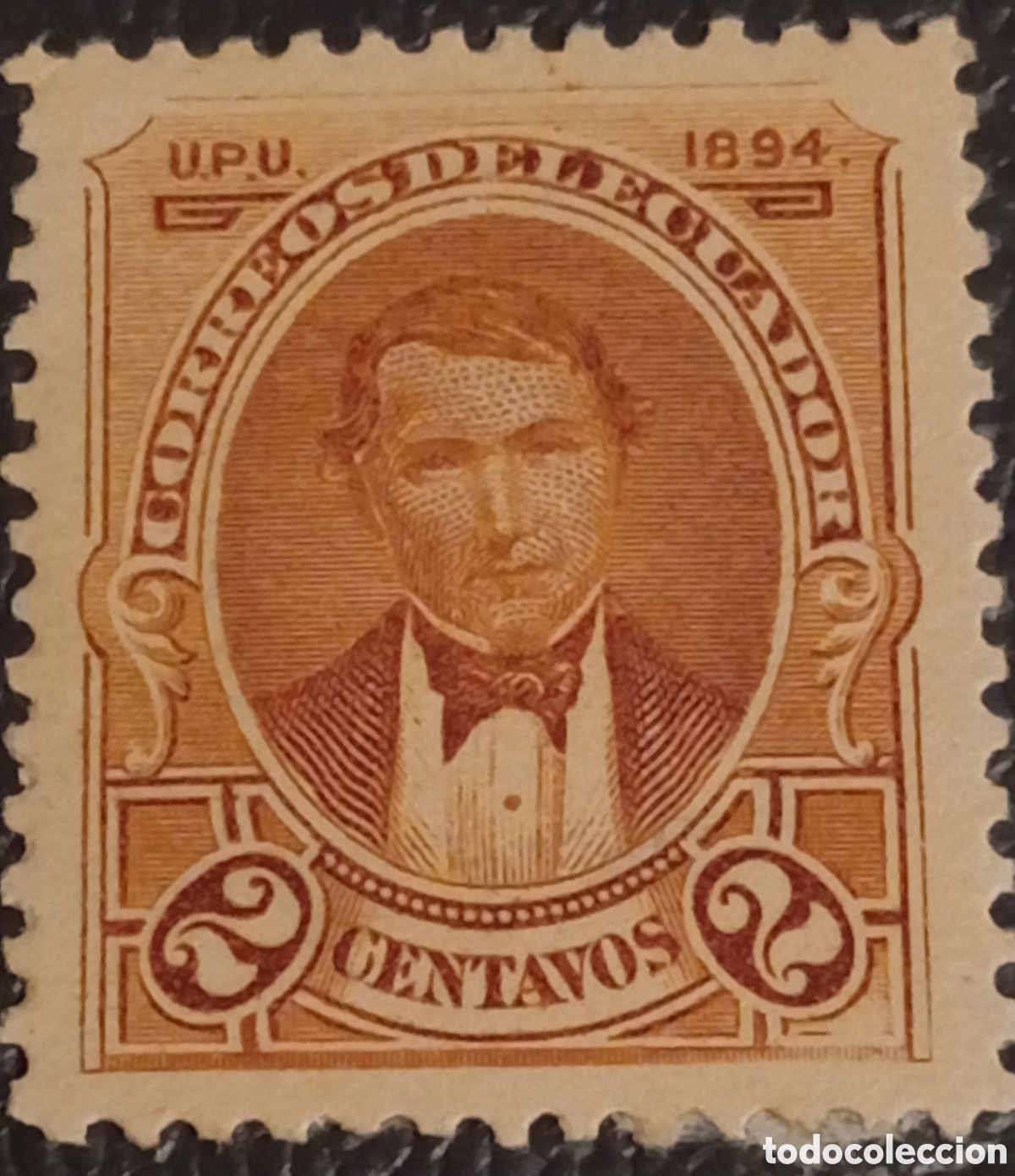 Sellos: Ecuador 1894 - 2 Centavos - Vicente Rocafuerte - Scott #40 MH