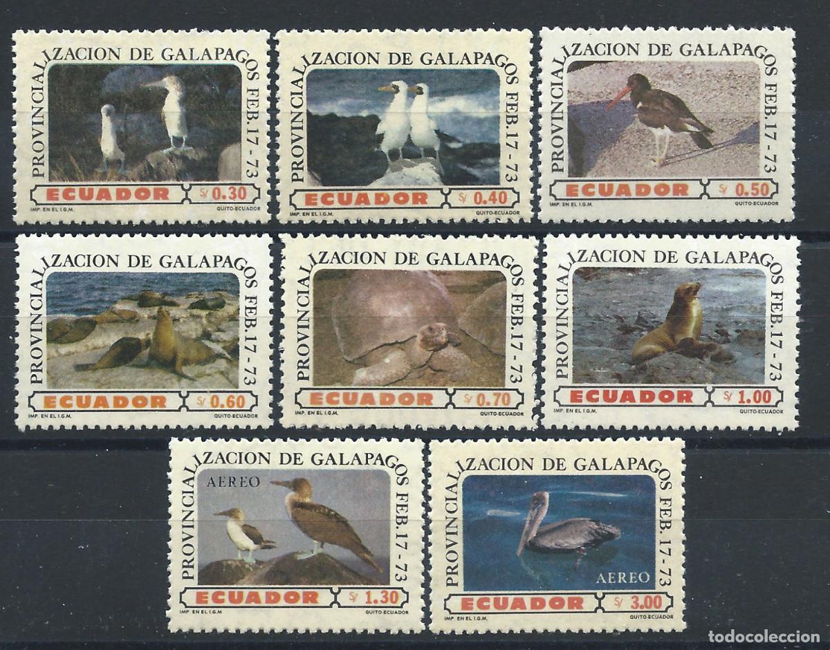 Sellos: &Eacute;quateur N&deg;892/97 + PA 73/74** (MNH) 1973 - Faune &rdquo;Oiseaux&rdquo;