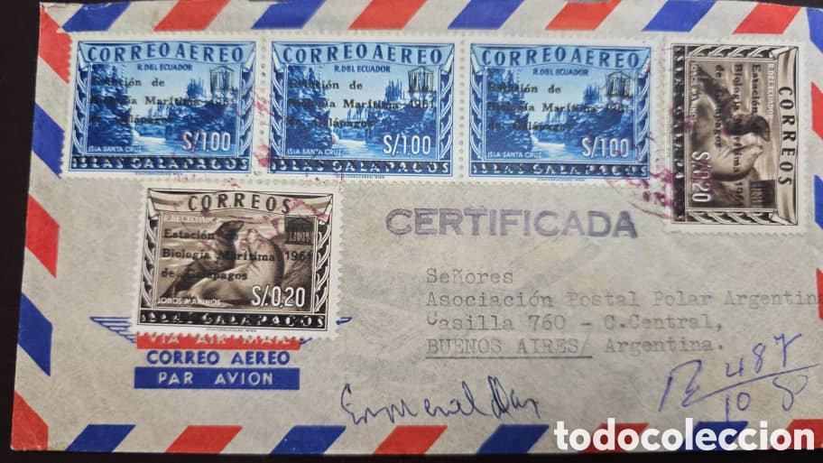 Sellos: Cy) Ecuador .1961 .Gal&aacute;pagos Islands Marine Biology Station.