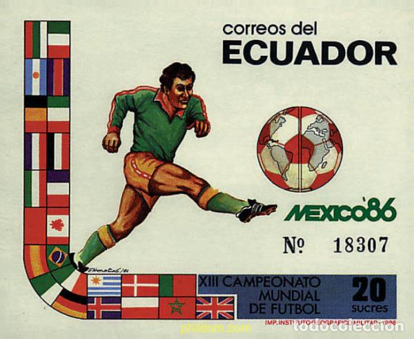 Sellos: 86623 MNH ECUADOR 1986 COPA DEL MUNDO DE FUTBOL. MEXICO-86