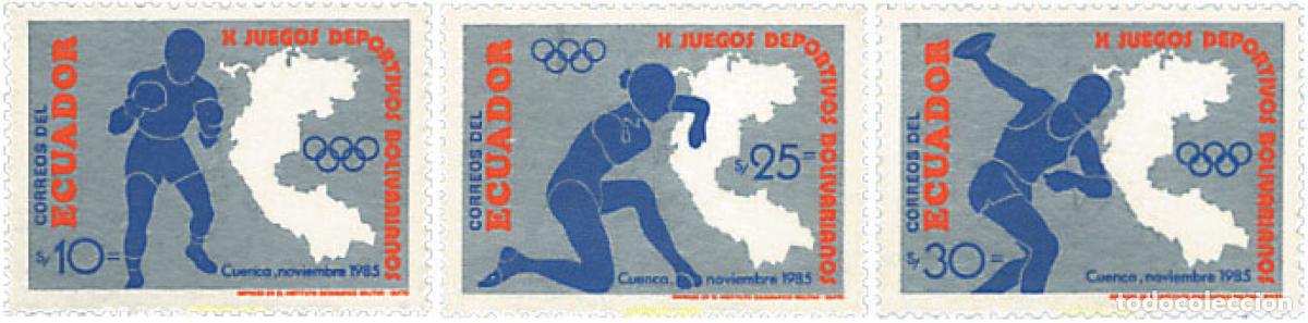 Sellos: 27059 MNH ECUADOR 1985 10 JUEGOS DEPORTIVOS PANAMERICANOS EN CUENCA