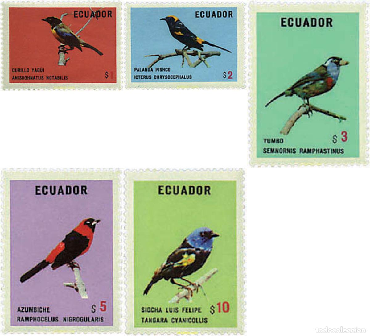 Sellos: 31787 MNH ECUADOR 1973 AVES AUTOCTONAS