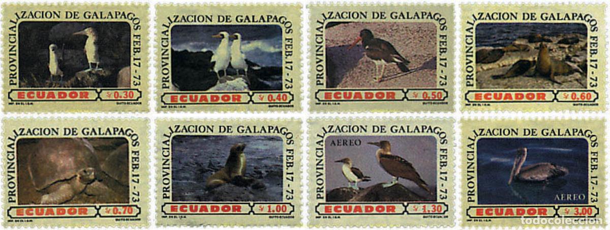 Sellos: 35185 MNH ECUADOR 1973 AVES DE LAS ISLAS GALAPAGOS
