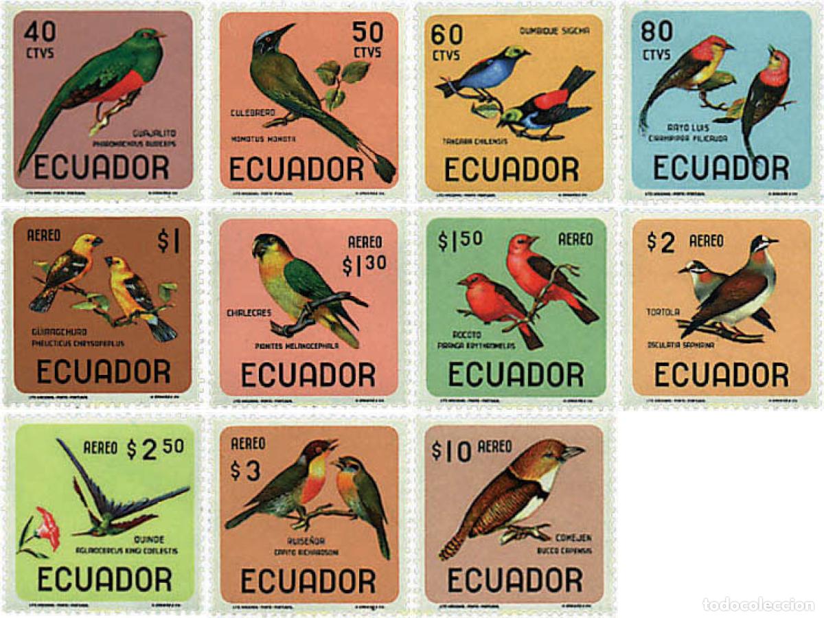 Selos: 689073 HINGED ECUADOR 1966 AVES