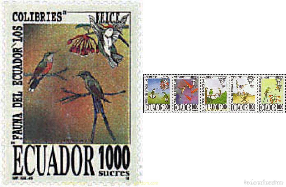 Sellos: 678456 MNH ECUADOR 1995 COLIBRIS