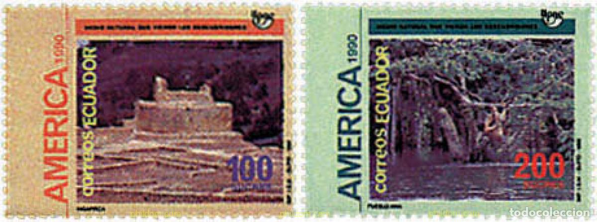 Sellos: 30964 MNH ECUADOR 1991 AMERICA-UPAEP 1990 - EL MEDIO NATURAL QUE VIERON LOS DESCUBRIDORES