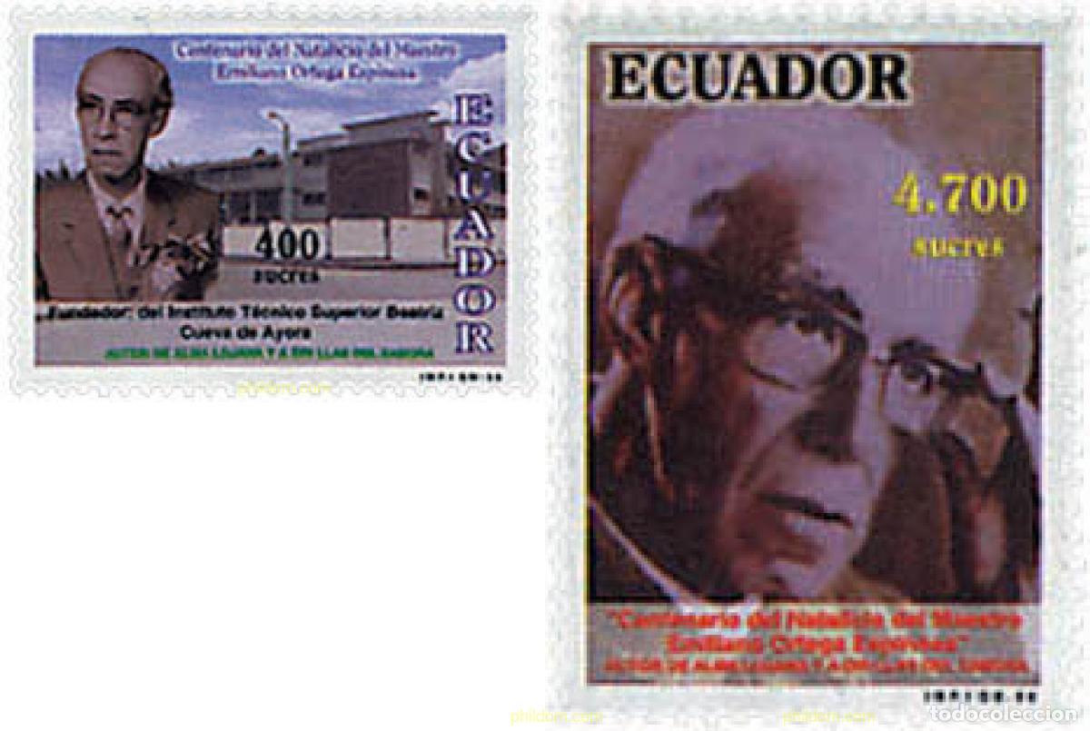 Sellos: 86637 MNH ECUADOR 1998 CENTENARIO DEL NACIMIENTO DE EMILIANO ORTEGA ESPINOSA