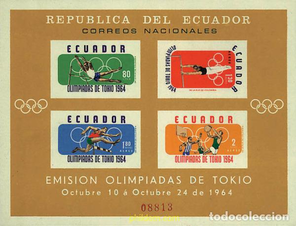 Sellos: 52904 MNH ECUADOR 1964 18 JUEGOS OLIMPICOS VERANO TOKIO 1964