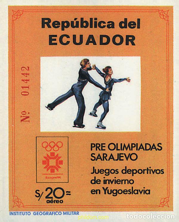 Sellos: 70737 MNH ECUADOR 1984 14 JUEGOS OLIMPICOS INVIERNO SARAJEVO 1984