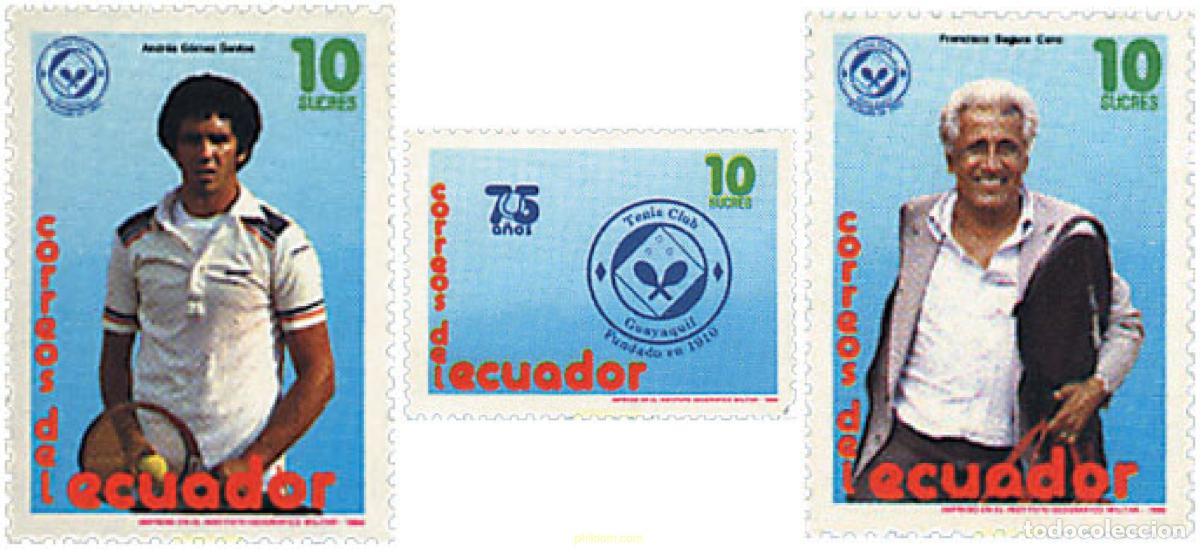 Sellos: 86618 MNH ECUADOR 1986 75 ANIVERSARO DEL CLUB DE TENIS DE GUAYAQUIL
