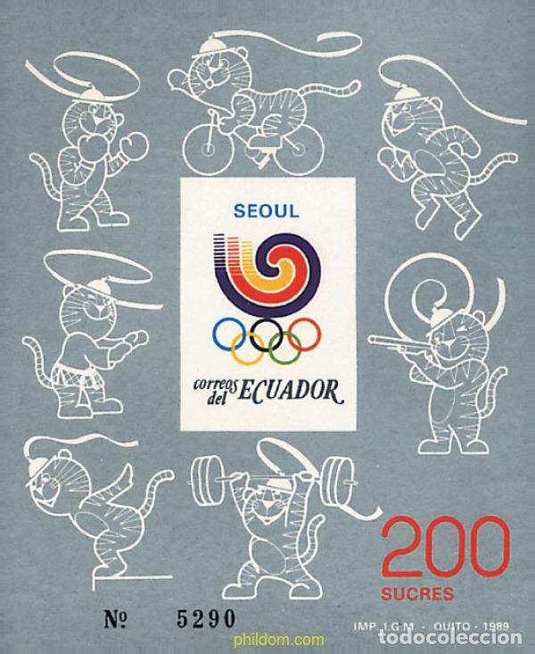 Sellos: 49634 MNH ECUADOR 1989 24 JUEGOS OLIMPICOS VERANO SEUL 1988