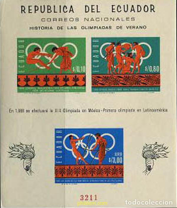 Sellos: 357934 MNH ECUADOR 1966 19 JUEGOS OLIMPICOS VERANO MEXICO 1968